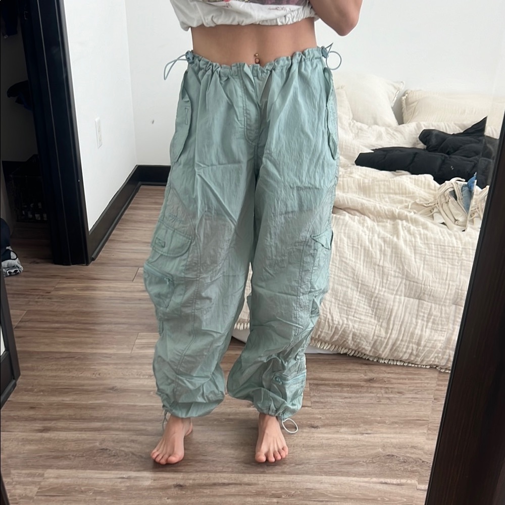 Urban Outfitters Green Track Pants with Elastic Waistband